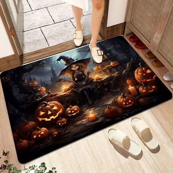 40*60cm (stil 9) Halloween-formet badematte sklisikker søt baderomsdusj badekarmatte mikrofiber