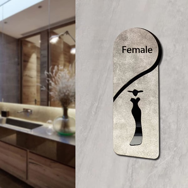 WC-kyltti, WC-kyltit, WC-kyltit, miesten ja naisten WC-kyltit, kylpyhuoneen oven kyltit, akryyliset kohokuvioidut tunnistuskuvakkeet