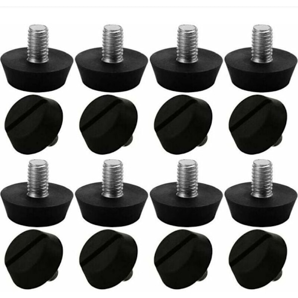 16 stk Justerbare Møbelføtter Nivelleringsunderlag Basebein Bordbein Stol Justerbar Gulvbeskyttelse M6 x 10 x 20mm