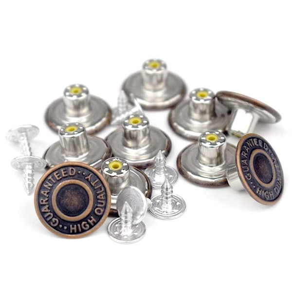 DIY (20 STK) (17MM) Byxknappar Ersättning, 17mm Jeansknapp, Metall Byxknapp, Jeans Reparation, Jeans Reservknapp