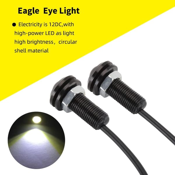10 stk (12V, Rød) 18mm Eagle Eye LED Lys 9W DRL Dagkørelys