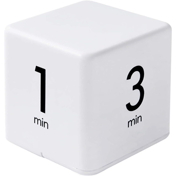 Rubiks kub-timer - vit, 1-3-5-10 minuter