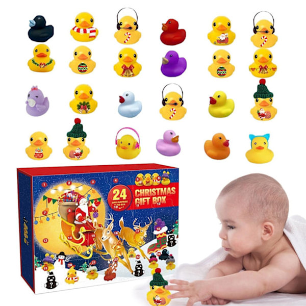 Gummianka Badleksak, 24 Dagar Adventskalender 2024, Julgåva för Vuxna, Barn, Flickor, Pojkar L