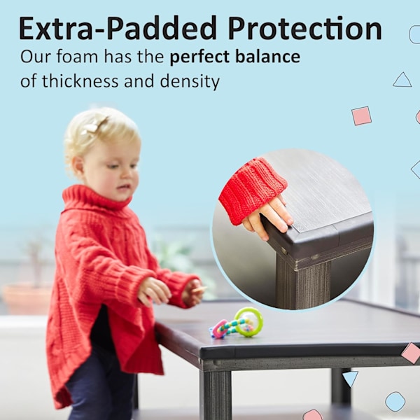 5M Baby Proofing Edge och hörn skyddssats, 8 hörn skydd, möbler och bord barn baby proof stötfångare, förtejpade hörn kuddar