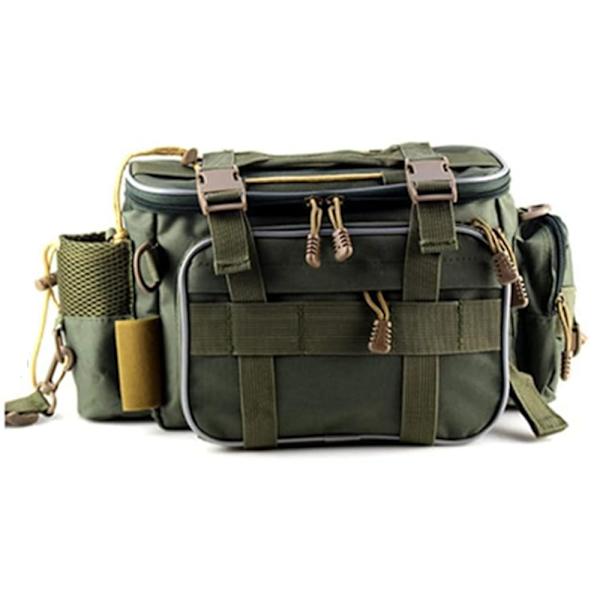 Fiskegrejstaske (Army Green) Fiskegrej Opbevaringspose Organizer Taljepose Messenger Taske Håndtaske