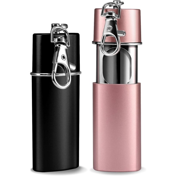 Förpackning med 2 (svart + rosa) askfat för cigarettfickor - luktsäker