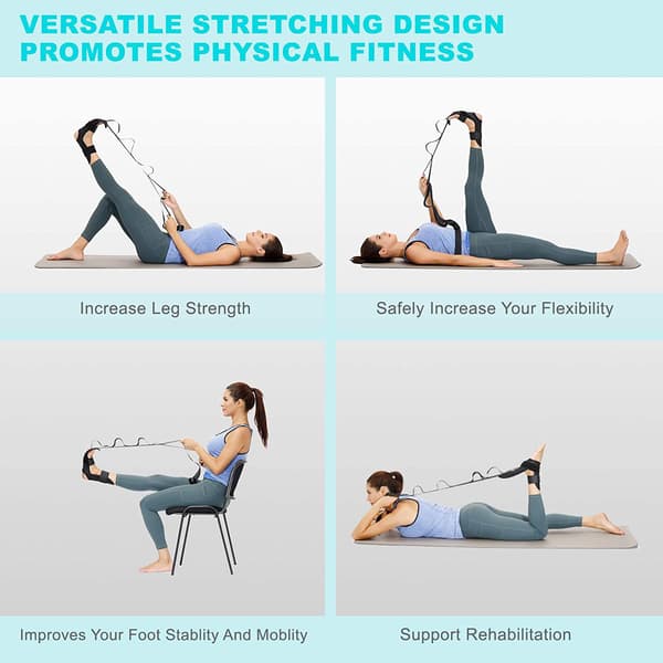 Yogastrækbånd med netpose, elastisk ankelligamentstræk
