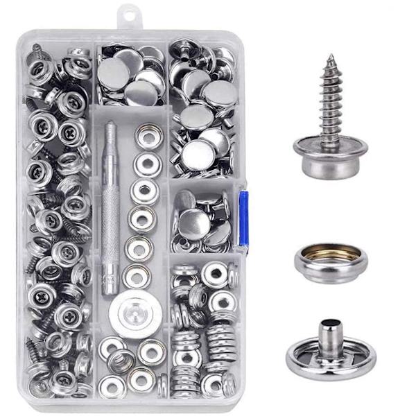 150 PCS Canvas Snap Kit Verktyg, Metallskruvar Snaps Marin Grade 3/8