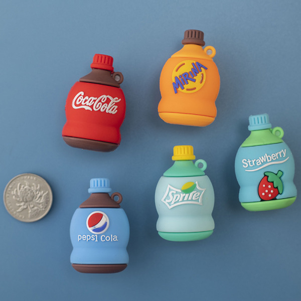 6 søde drikkeflasker køleskabsmagnet, lang levetid, egnet