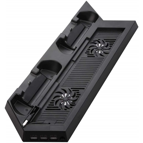 PS4 Fläktkylare, Vertikalt Stativ för PS4, Fläkt med 3 USB Hub Laddning
