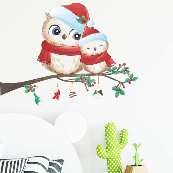 （35 x 60 cm）Julväggdekal Julsnögubbe Julstrumpa, Julgran Juldekoration för Hemmet a L