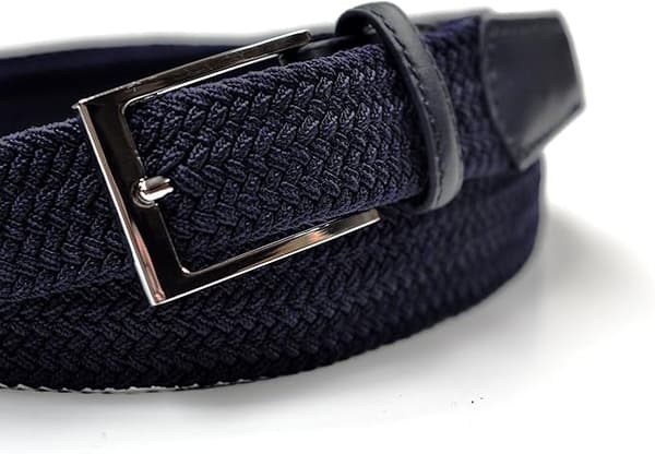 Marineblå 110x3,5 cm elastisk webbingbælte til mænd