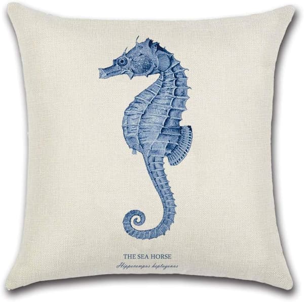 (Blå) Sæt af 4 - Polyester Linen Pudebetræk Bil Pudebetræk til Sofa Seng Hjemmeindretning Sæt, 45 x 45 cm (Stjerne