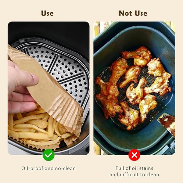 100 stk bakepapir for airfryer, bakepapir for airfryer, bakepapirark
