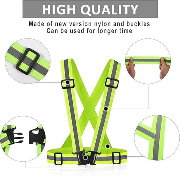 10 stk. Refleksvest (Fluorescerende Grønn) - Refleksvest for Løping, Refleksvest for Løping