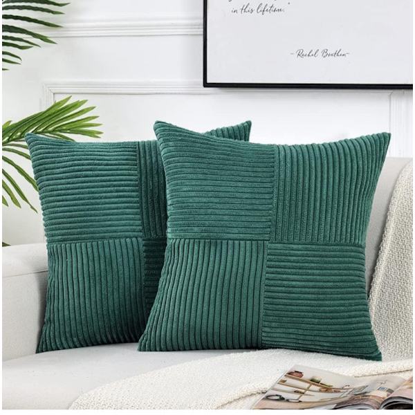 2 st Korduroy kudde 45*45cm blue-green