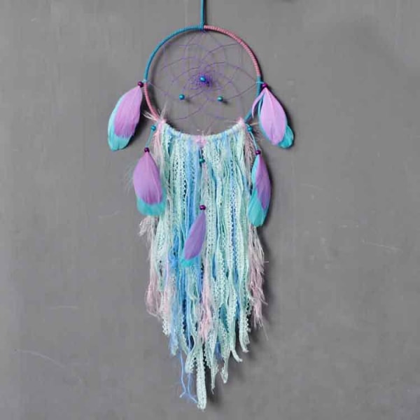 Dream Catcher Handmade Traditional White Feather Wind Chime Wall