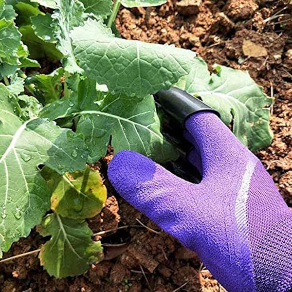 2 Paria Purppuraisia Kynsillä Varustettuja Vedenpitäviä Puutarhan Työkäsineitä - Miehille ja Naisille Kaivamiseen ja Istuttamiseen