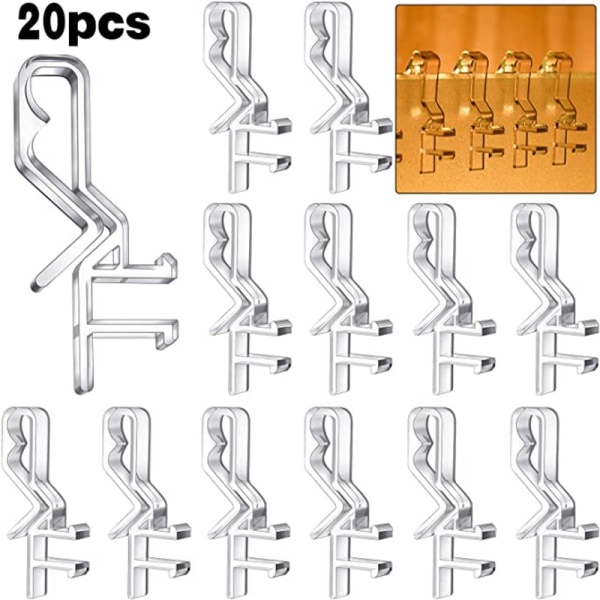 20 stk. skjulte kanalvalanceklips 2,1 tommer gennemsigtig farve til imiteret træ