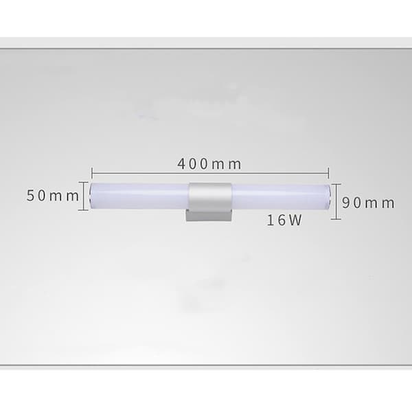 LED Badrumsskåpsspegellampa, 40cm, 16W, Silver