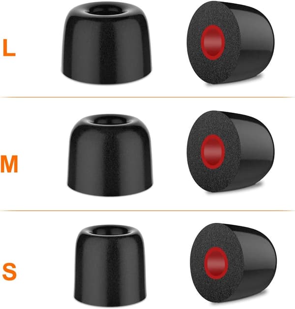 Utskiftbare øreproppsputer, New bee Memory Foam 12 stykker Form 4.