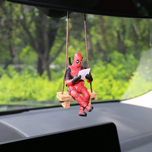 (Läser) Deadpool bilaccessoarer, bilbackspegelhängen, roliga bilaccess