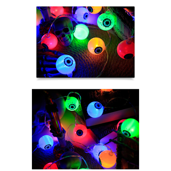 Halloween Ghost Eye Lights, 20 LED Ghost Eye Light - Vanntett - 8 Lysmoduser - For Holiday Part