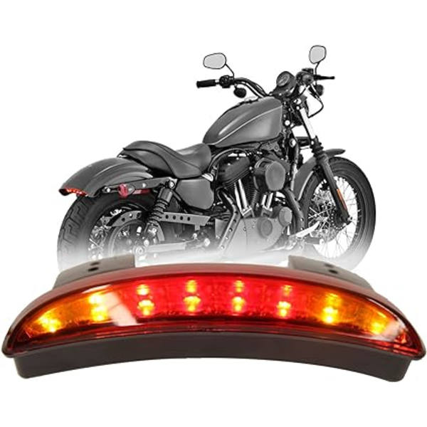 Rött objektiv motorcykel bakljus blinkers 8 LED Chopp