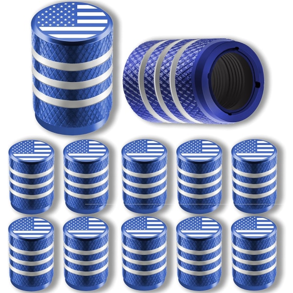 30 st däckventilstamlock, American Flag däckventilkåpor med anodiserat al