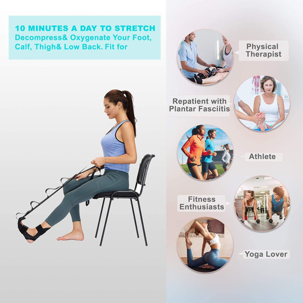 Yogastrekksstropp med nettingpose, elastisk ankelligamentstrekk