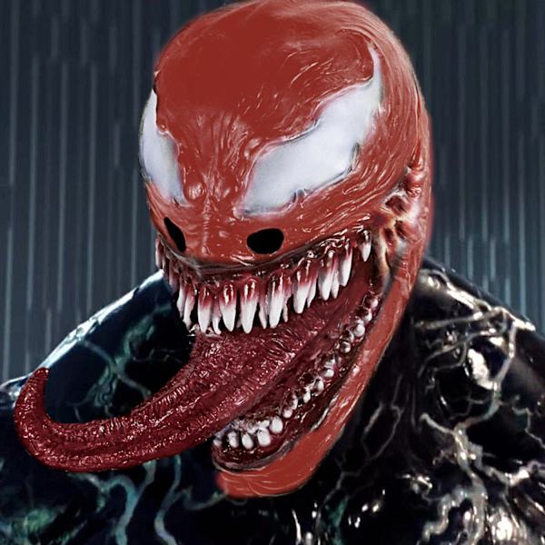 Superhjälte Venom Mask, Läskig Kostym Prank Party Creepy Venom Super Latex Mask för Vuxna Män och Kvinnor