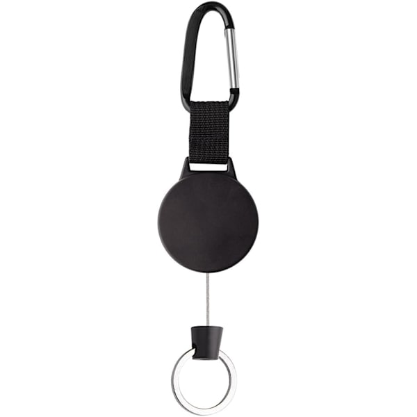 Robust utdragbar nyckelring med 65 cm stålkabel, svart H
