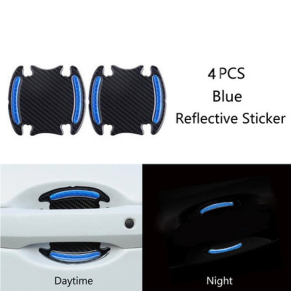 4pcs Car  (Blue) Reflective Sticker Door Handle Door Bowl Protect