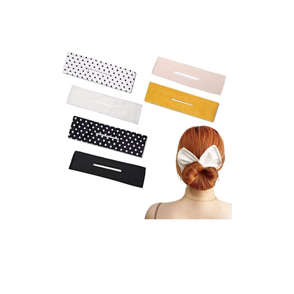 6 stk. Hårknuteverktøy, Hårknute Twist Bun Donut Magic Clip, Fleksible Gjenbrukbare Elastiske Bånd Hårstrikk