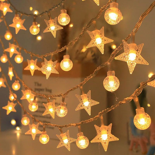 (A)Julgransljus 20ft 40 LED Fe-ljus USB-drivna Vattentäta Inomhus Utomhus Julgransljus Sovrumsfest