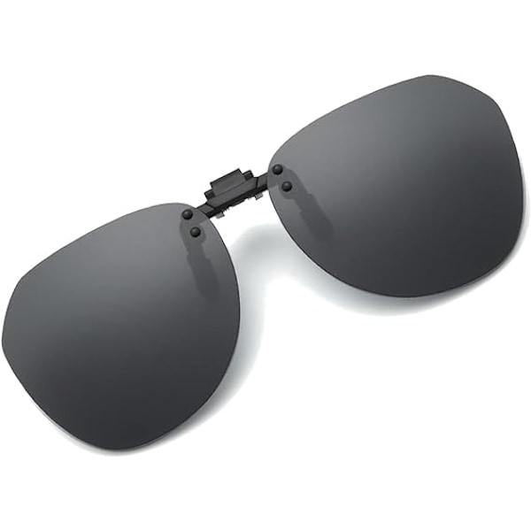 Clip-on solbriller - Polariseret Clip-on solbriller over briller Unisex, Rimless Polariseret Flip up sol A