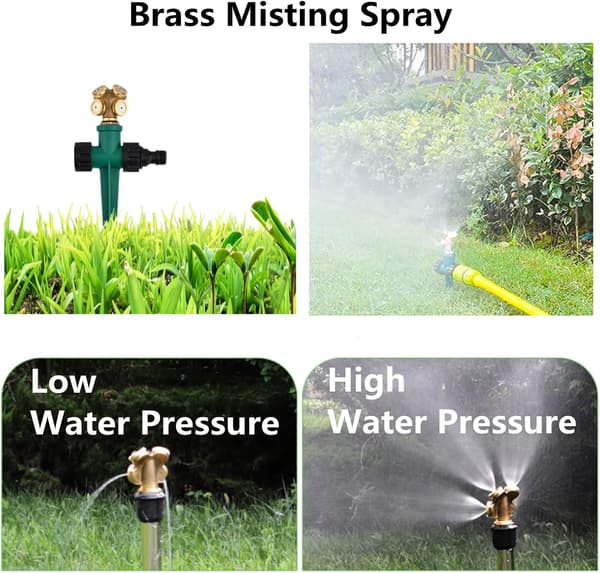 2-pack 4-håls mässingsmunstycke, dimmunstycke trädgårdssprinkler
