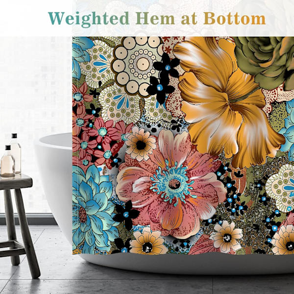 Extra Lång Boho Duschdraperi - 180x180cm L