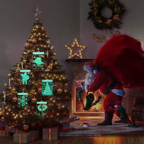 USB-lysstreng (Farve), 3D Julepynt, Festlige Dekorationslys, Julepynt, Lysstreng