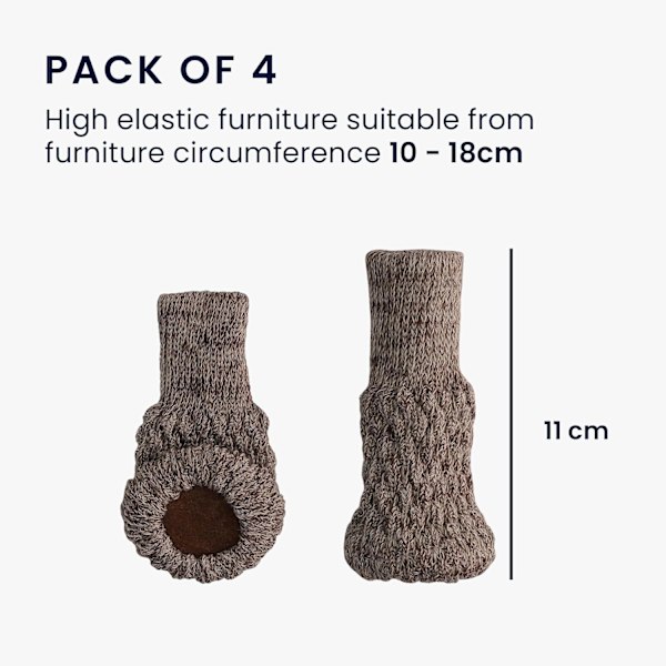 Beige 4X Møbelføtter Sokker - Sett med 4X Endekapsler for Stol Tabl