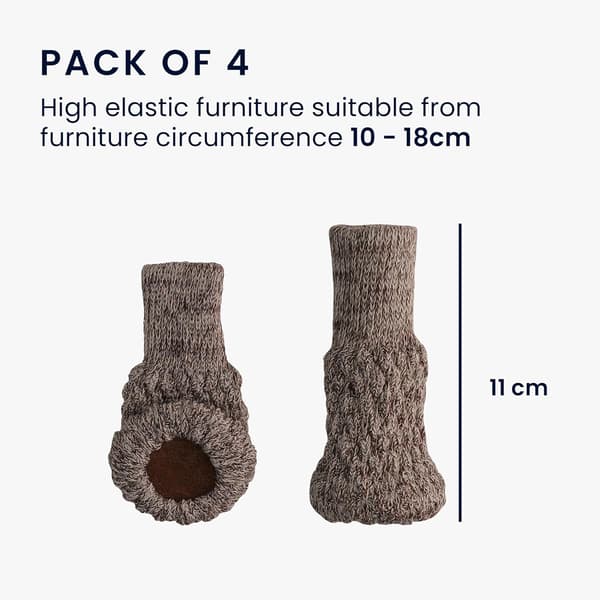 Beige 4X Möbelfötter Strumpor - Set med 4X Ändkåpor för Stol Tabl