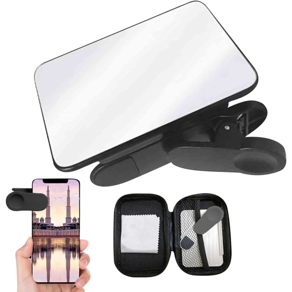 Svart Smartphone Camera Mirror Reflection Clip Kit, Reflection Cl
