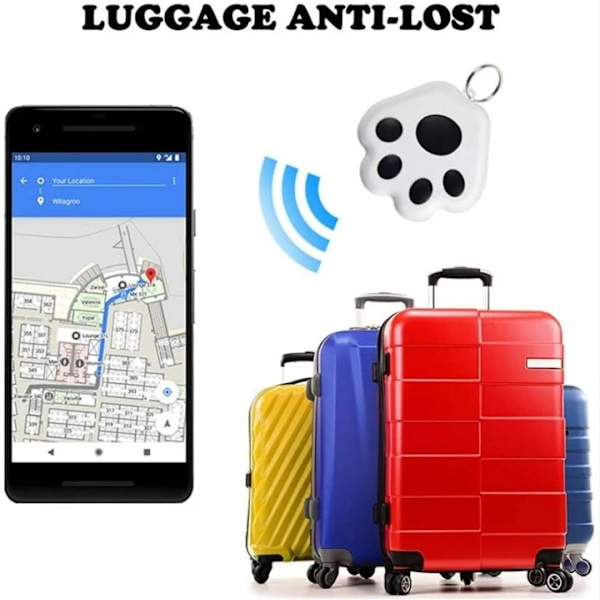 Bærbar Bluetooth Anti-Lost Locator Tracker, Bluetooth Pet Tracker GPS Smart Anti Lost Nøkkelring Hund