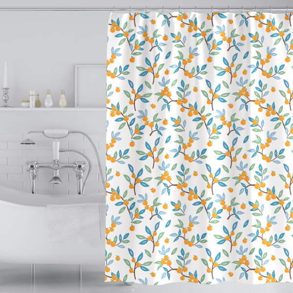 180 x 200 cm Hurtigtørrende Bruseforhæng med 12 Kroge（6）, Bruseforhæng