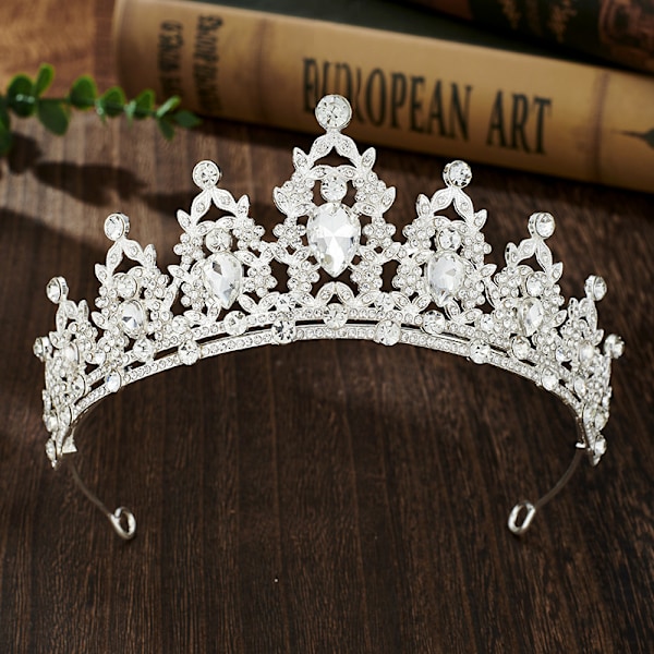 Krystallkroner for voksne Rhinestone Bryllups Tiara for kvinner prinsessekroner for jente A