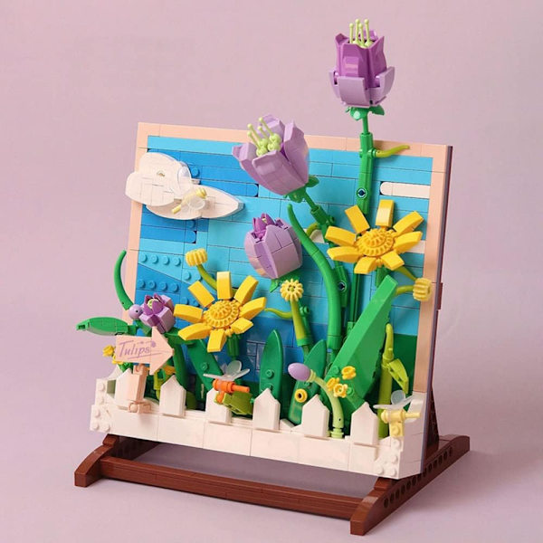 Tulpe Kreativa Konstgjorda Blommor Byggset 542 Stk Botanicals Collection Set för Vuxna att Pyssla Med, Skrivbord K