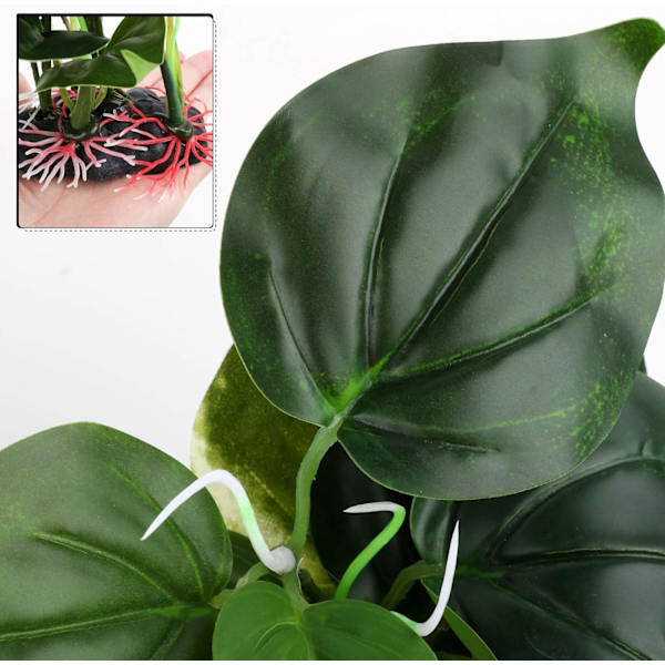 Akvariedekoration prydnader (vattenlösligt blad-medium+litet 2 st) Akvarietillbehör Fisk Tank