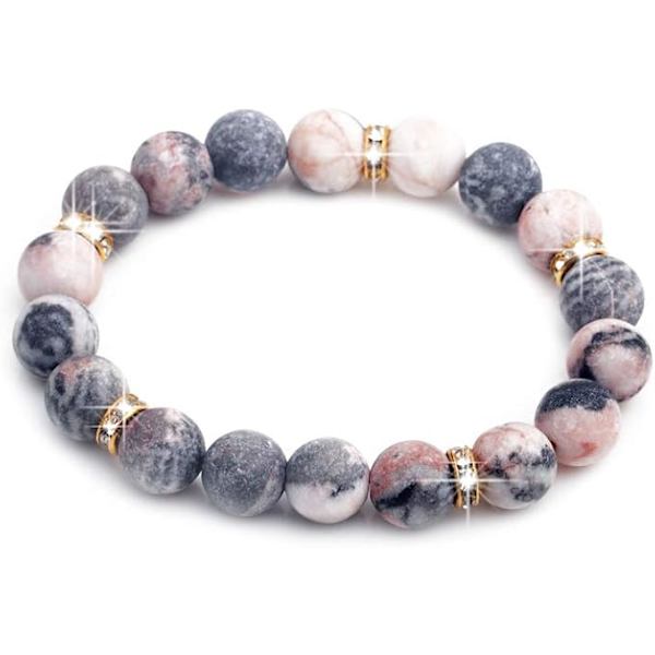 Läkande armband för kvinnor ångest kristallarmband chakra pärlarmband rosenkvarts Cr