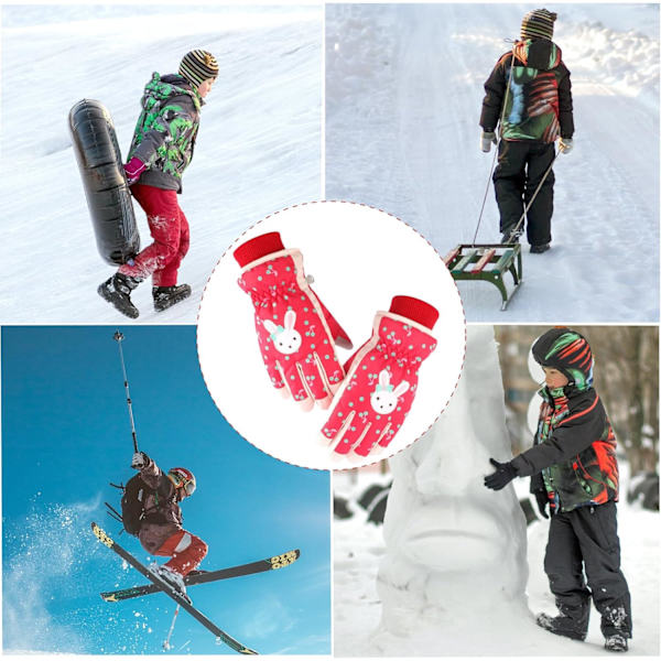 （M）Barn Skidhandskar Skidvantar Sporthandskar Varma Handskar Vinter