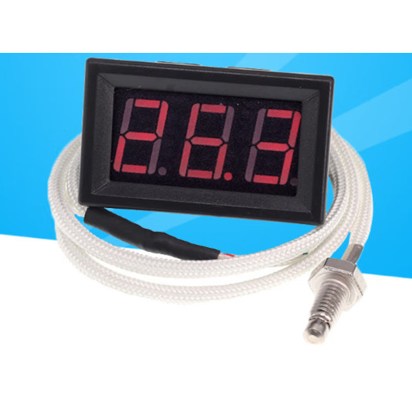 Rød højtemperatur digitalt termometer K-type termoelement Ind